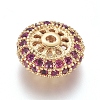 Brass Micro Pave Cubic Zirconia Spacer Beads ZIRC-L085-61G-1