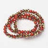 Electroplate Opaque Glass Beads Strands EGLA-A034-P4mm-O07-2