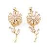 Brass Micro Pave Clear Cubic Zirconia Pendants KK-E068-VC300-2