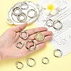 15Pcs 3 Styles Zinc Alloy Spring Gate Rings FIND-YW0011-76-4