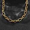 304 Stainless Steel Textured Cable Chain Necklaces NJEW-R023-10G-2