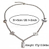 Vintage Alloy Iron Passport Airplane Multi Pendant Necklaces for Women WG98A05-01-5