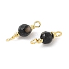 Dyed Natural Agate Faceted Round Connector Charms KK-C097-06G-05-2