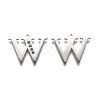 Non-Tarnish 304 Stainless Steel Letter Pendant Rhinestone Settings STAS-Y006-61P-W-2