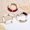 3Pcs 3 Colors Acrylic Curved Tube Beaded Stretch Bracelets Set for Women BJEW-AN0001-22-7