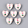 Hand Painted Tulip Flower Porcelain Ceramic Beads PORC-T134-28A-1