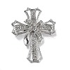 Cross Alloy Rhinestone Brooch Pins JEWB-Z034-06P-02-1