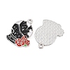 Alloy with Black Enamel Pendants AL-CBA2919-02P-06-2