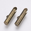 Brass Slide On End Clasp Tubes KK-Q747-11A-AB-1