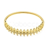 Brass Micro Pave Clear Cubic Zirconia Hinged Bangles for Women BJEW-S168-02G-2