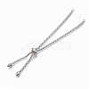 Tarnish Resistant Adjustable 304 Stainless Steel Slider Bracelets Making X-STAS-T050-030P-2