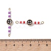 7Pcs 7 Colors Alloy Enamel & Glass Seed Beaded Connector Charms PALLOY-MZ01322-3