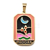 Tarot 304 Stainless Steel Enamel Pendants STAS-M119-09E-G-1