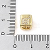Brass Micro Pave Clear Cubic Zirconia European Beads KK-K368-01G-08-3
