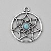 Tibetan Style Alloy Pave Synthetic Turquoise Pendants PALLOY-CJC0025-01AS-E-1