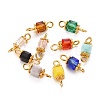 Faceted Cube Transparent Glass Links Connectors PALLOY-JF00468-M-1