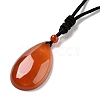 Natural Carnelian Pendant Necklace with Nylon Cord for Women NJEW-L464-A04-2