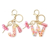 Letter A~Z Transparent Glitter Resin Pendant Keychains KEYC-FZ00024-12-2