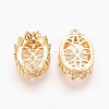 Brass Pendant Cabochon Open Back Settings X-KK-R058-146G-2