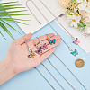 12Pcs 6 Colors Butterfly Alloy Enamel Charms Ceiling Fan Pull Chain Extenders HJEW-GO00070-3