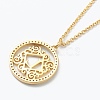 Brass Micro Pave Clear Cubic Zirconia Pendant Necklaces NJEW-J059-01L-3