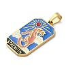 Ion Plating(IP) 304 Stainless Steel Enamel Pendants STAS-Q003-01G-02-3