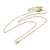 Glass Rectangle Pendant Necklace NJEW-P290-02G-2