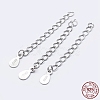 925 Sterling Silver End with Extender Chains and Teardrop Charms STER-F036-26S-40mm-3