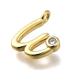 Brass Micro Pave Cubic Zirconia Pendants KK-B132-12G-W-2