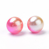 Rainbow Acrylic Imitation Pearl Beads OACR-R065-3mm-04-2
