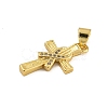 Rack Plating Brass Micro Pave Cubic Zirconia Pendants KK-C074-57G-03-2