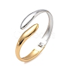 Two Tone 304 Stainless Steel Cuff Bangles BJEW-F540-04GP-4