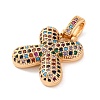 Brass Micro Pave Cubic Zirconia Pendants KK-C076-29X-G02-2