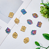 12Pcs 6 Styles 304 Stainless Steel Pendant Rhinestone Settings STAS-DC0013-78-4