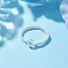 Electroplate Synthetic Crackle Quartz Finger Ring RJEW-JR00683-2