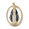 Rack Plating Brass Micro Pave Cubic Zirconia Pendants X-KK-U019-25G-1