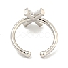 Rack Plating Brass Open Cuff Rings for Women RJEW-F162-01P-X-3