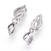 Long-Lasting Plated Brass Micro Pave Cubic Zirconia Ice Pick Pinch Bails ZIRC-F063-03P-2