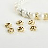 Brass Micro Pave Clear Cubic Zirconia Spacer Beads LS-KK-K371-31G-2