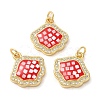 Rack Plating Brass Cubic Zirconia Pendants KK-K385-080G-2