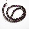 Electroplate Gemstone Natural Pyrite Round Beads Strands G-L129-6mm-02-3