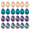 24pcs 4 Colors Faceted Teardrop K9 Glass Rhinestone Cabochons RGLA-CA0001-04-1