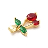 Brass Cubic Zirconia Pendants X-KK-I695-067G-3