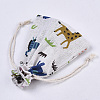 5Pcs Polycotton(Polyester Cotton) Packing Pouches Drawstring Bags ABAG-FP0001-05-3