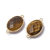 Golden Tone Brass Tiger Eye Links G-F339-A05-2