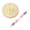Faceted Round Natural Ruby & Pink Tourmaline & Potato Natural Cultured Freshwater Pearl Beaded Connector Charms PALLOY-JF03531-09-4