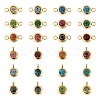24Pcs 12 Colors 304 Stainless Steel Rhinestone Charms & Links connectors STAS-LS0001-28G-2