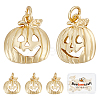10Pcs Halloween Brass Pendants KK-BBC0005-33-1