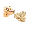 Christmas Brass Enamel Pendants KK-L255-17G-01-2