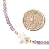 Summer Beach Natural Amethyst Round Beaded Necklaces NJEW-JN05262-03-3